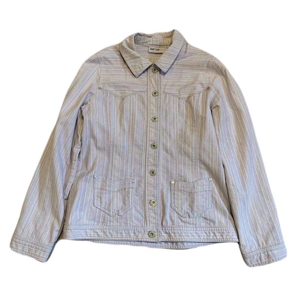 Lana Lee Striped Button-Up Jacket - Size M